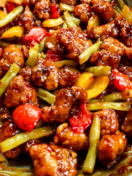 Sticky Chicken With Bell Pepper And Green Beans - Another Food Lover