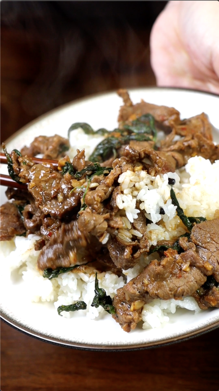 Spicy Quick Stir-Fry Beef Basil - Another Food Lover